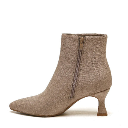 Smile Favorites Enkellaarsjes Khaki Suedine Basic