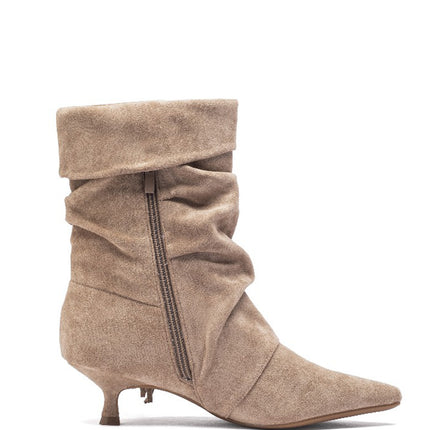 Smile Favorites Enkellaarsjes Khaki Suedine Franjes