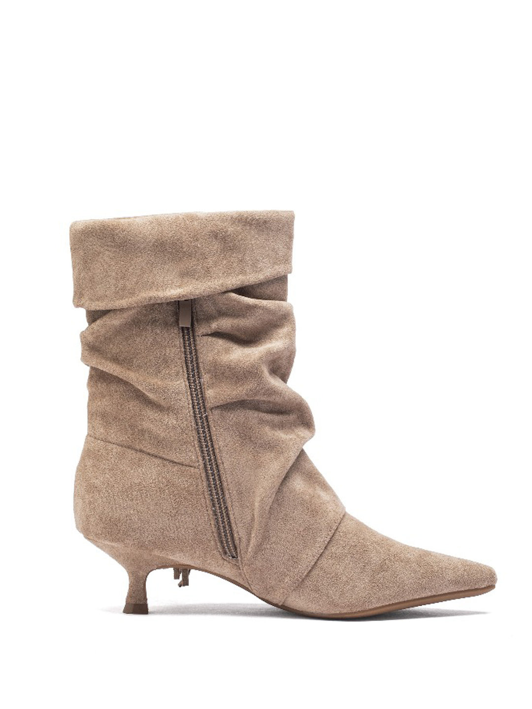 Smile Favorites Enkellaarsjes Khaki Suedine Franjes