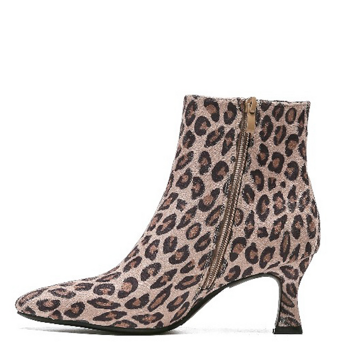 Smile Favorites Enkellaarsjes Leopard Suedine Basic