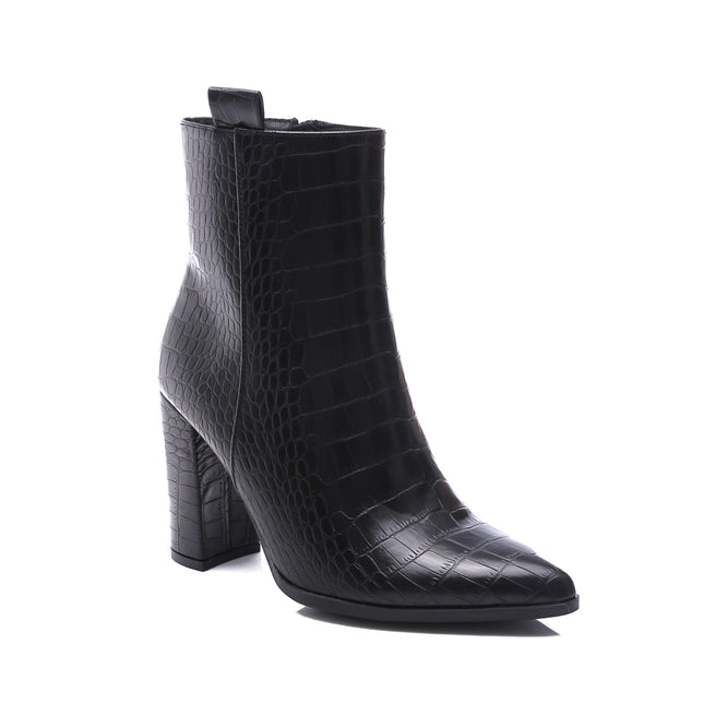 Smile Favorites Enkellaarsjes Zwart Croc