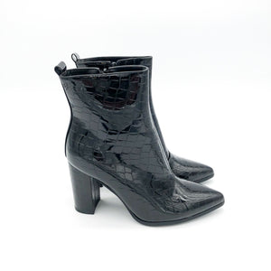 Smile Favorites Enkellaarsjes Zwart Lak Croco