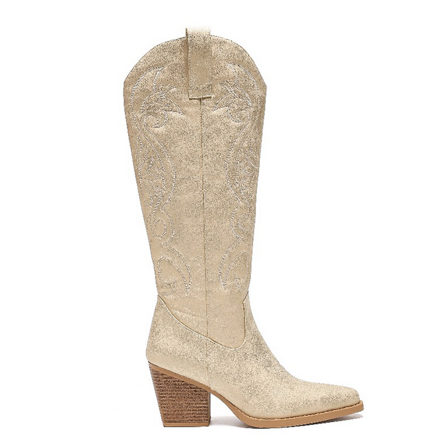 Smile Favorites Hoge Cowboylaarzen Goud Spray Stiksels