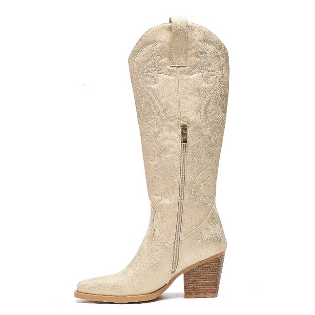 Smile Favorites Hoge Cowboylaarzen Goud Spray Stiksels