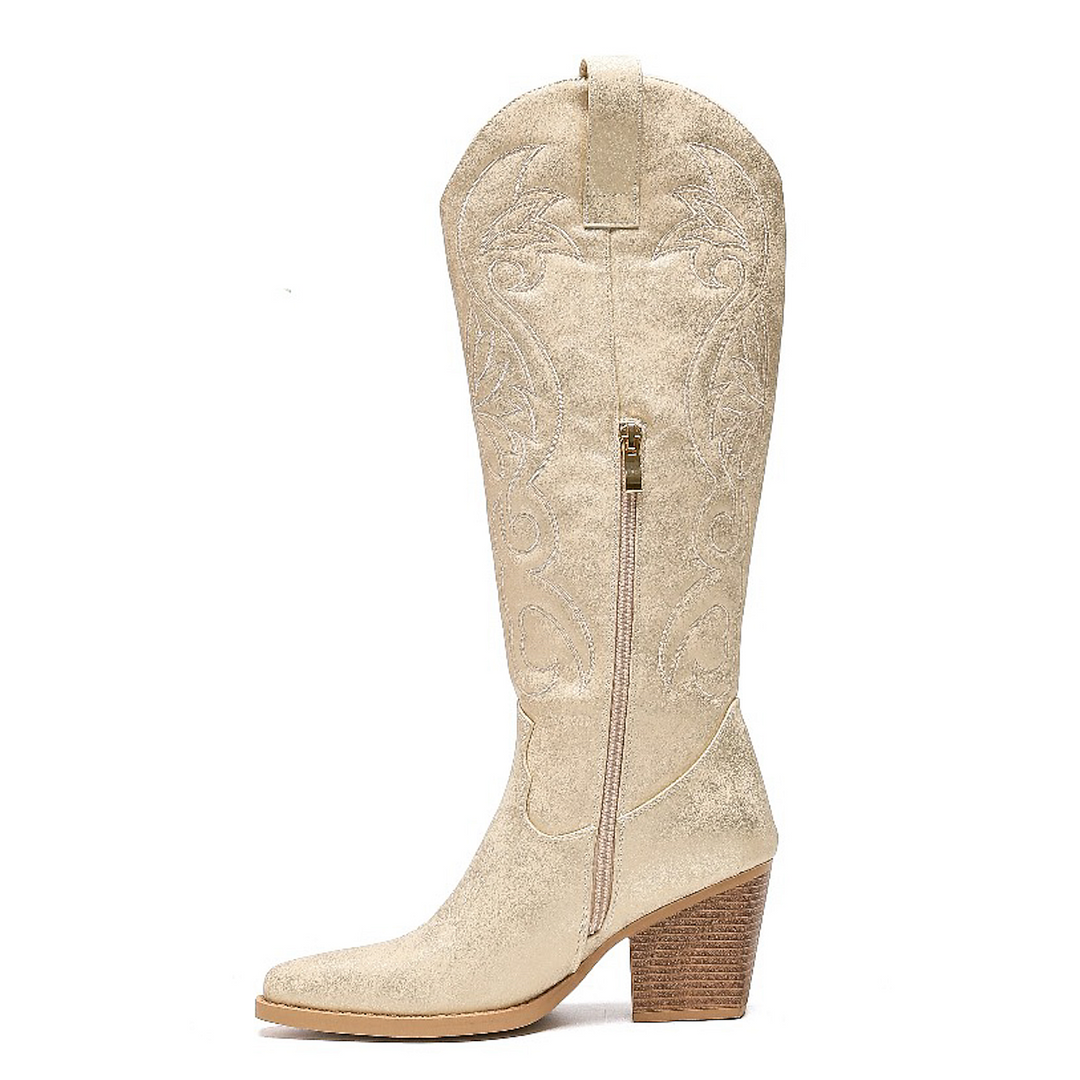 Smile Favorites Hoge Cowboylaarzen Goud Spray Stiksels