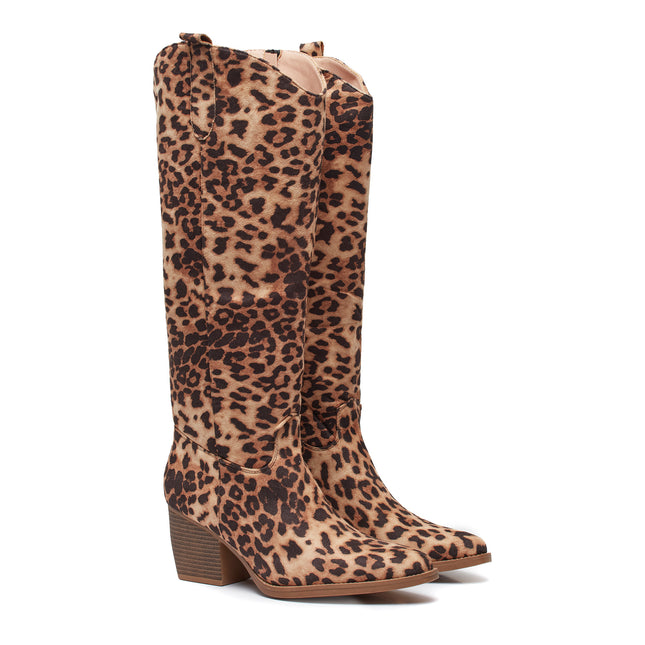 Smile Favorites Hoge Cowboylaarzen Leopard Print