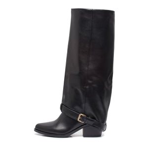 Smile Favorites Hoge Laarzen Zwart Flap Gouden Gesp