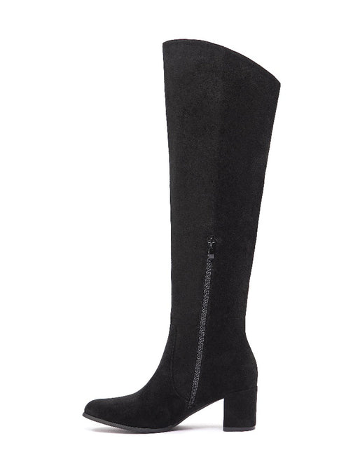 Smile Favorites Hoge Laarzen Zwart Suedine