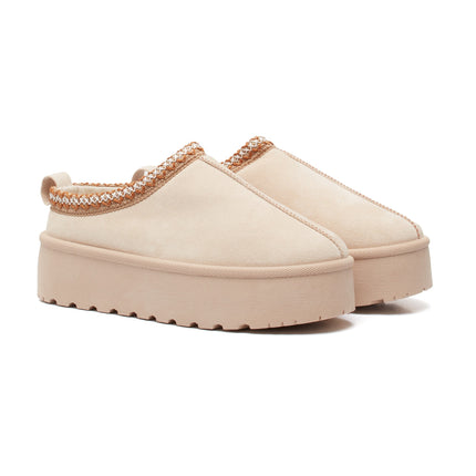 Smile Favorites Instap Pantoffel Beige Suedine Zig Zag