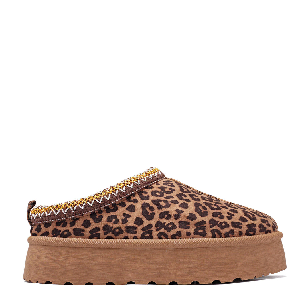 Smile Favorites Instap Pantoffel Leopard Suedine Zig Zag