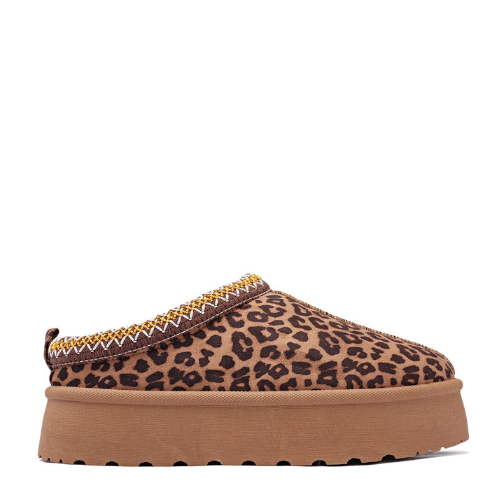 Smile Favorites Instap Pantoffel Leopard Suedine Zig Zag