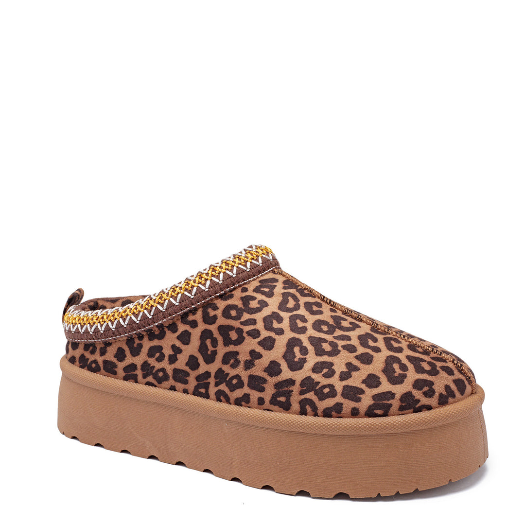 Smile Favorites Instap Pantoffel Leopard Suedine Zig Zag