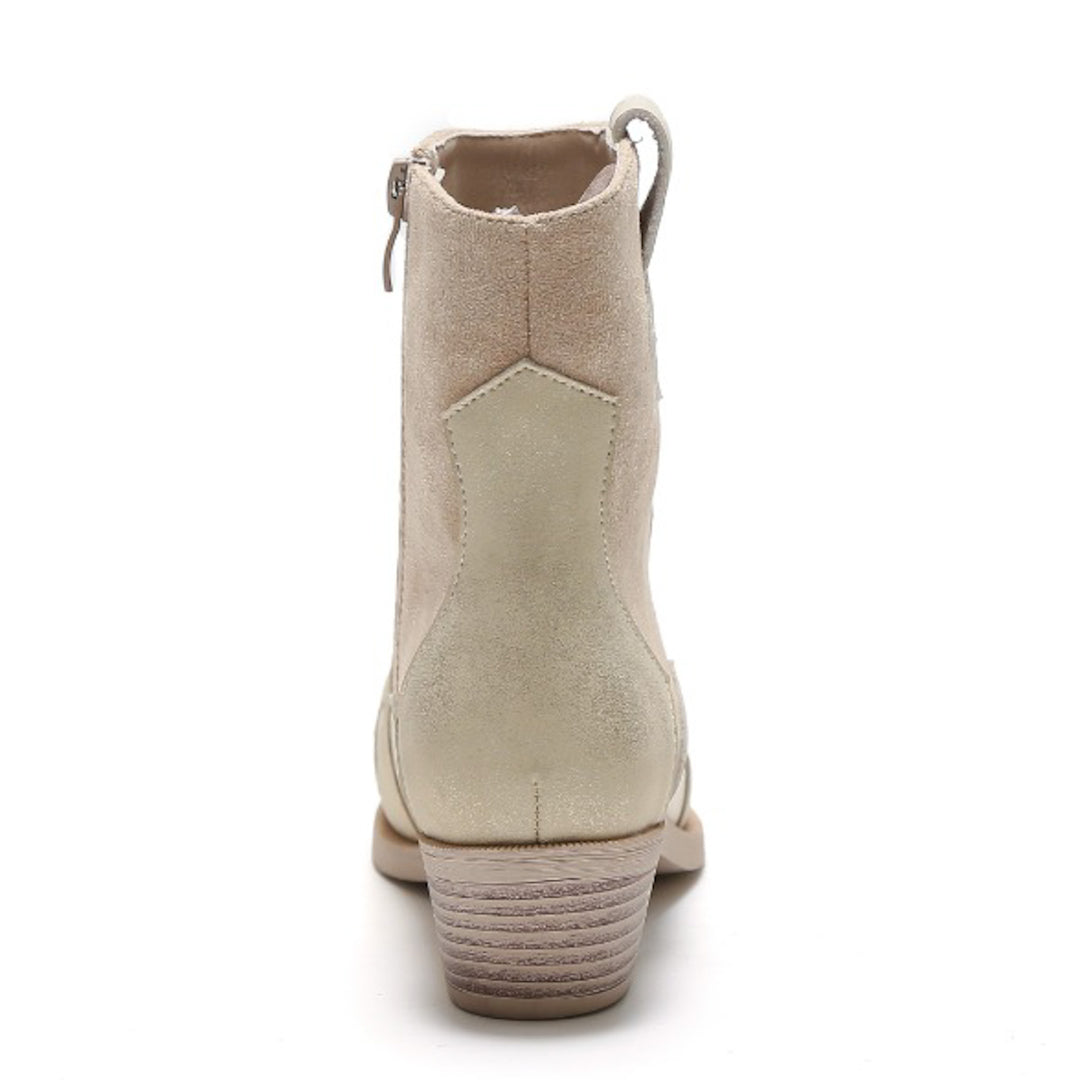 Smile Favorites Korte Cowboylaarzen Beige Flame Goud