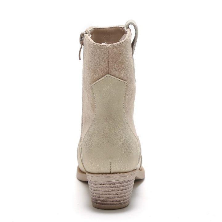 Smile Favorites Korte Cowboylaarzen Beige Flame Goud