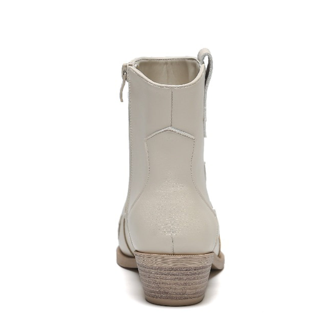 Smile Favorites Korte Cowboylaarzen Beige Flame Lage Hak
