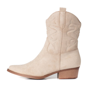 Smile Favorites Korte Cowboylaarzen Beige Suedine