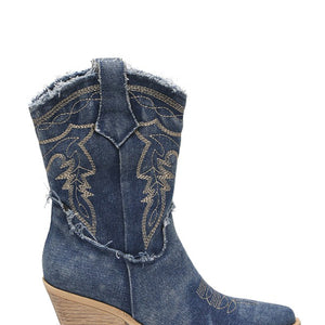 Smile Favorites Korte Cowboylaarzen Donker Blauw Denim Washed