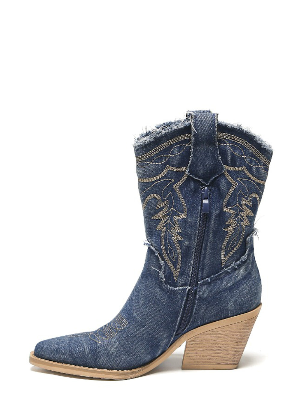 Smile Favorites Korte Cowboylaarzen Donker Blauw Denim Washed