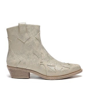 Smile Favorites Korte Cowboylaarzen Goud Flame Lage Hak