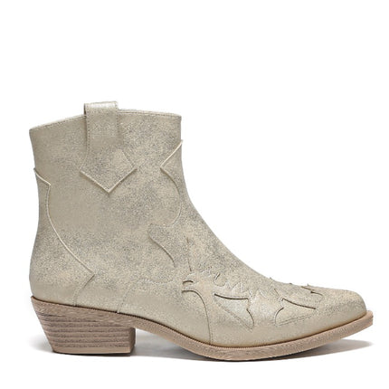 Smile Favorites Korte Cowboylaarzen Goud Flame Lage Hak