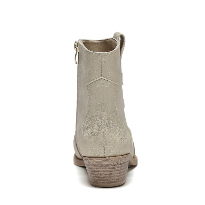 Smile Favorites Korte Cowboylaarzen Goud Flame Lage Hak
