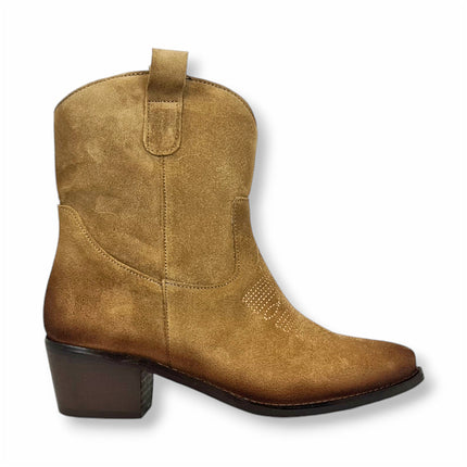 Smile Favorites Korte Cowboylaarzen Khaki Suéde