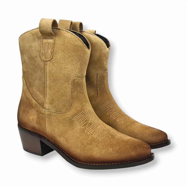 Smile Favorites Korte Cowboylaarzen Khaki Suéde