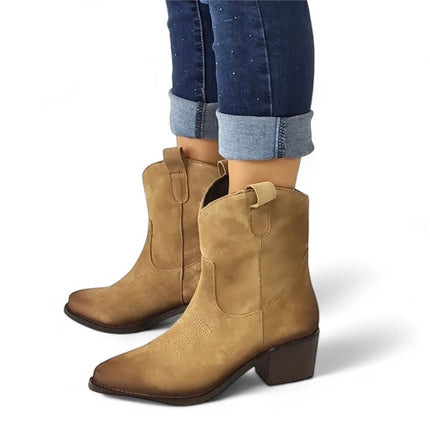 Smile Favorites Korte Cowboylaarzen Khaki Suéde