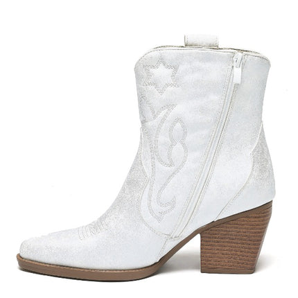 Smile Favorites Korte Cowboylaarzen Zilver Light Star