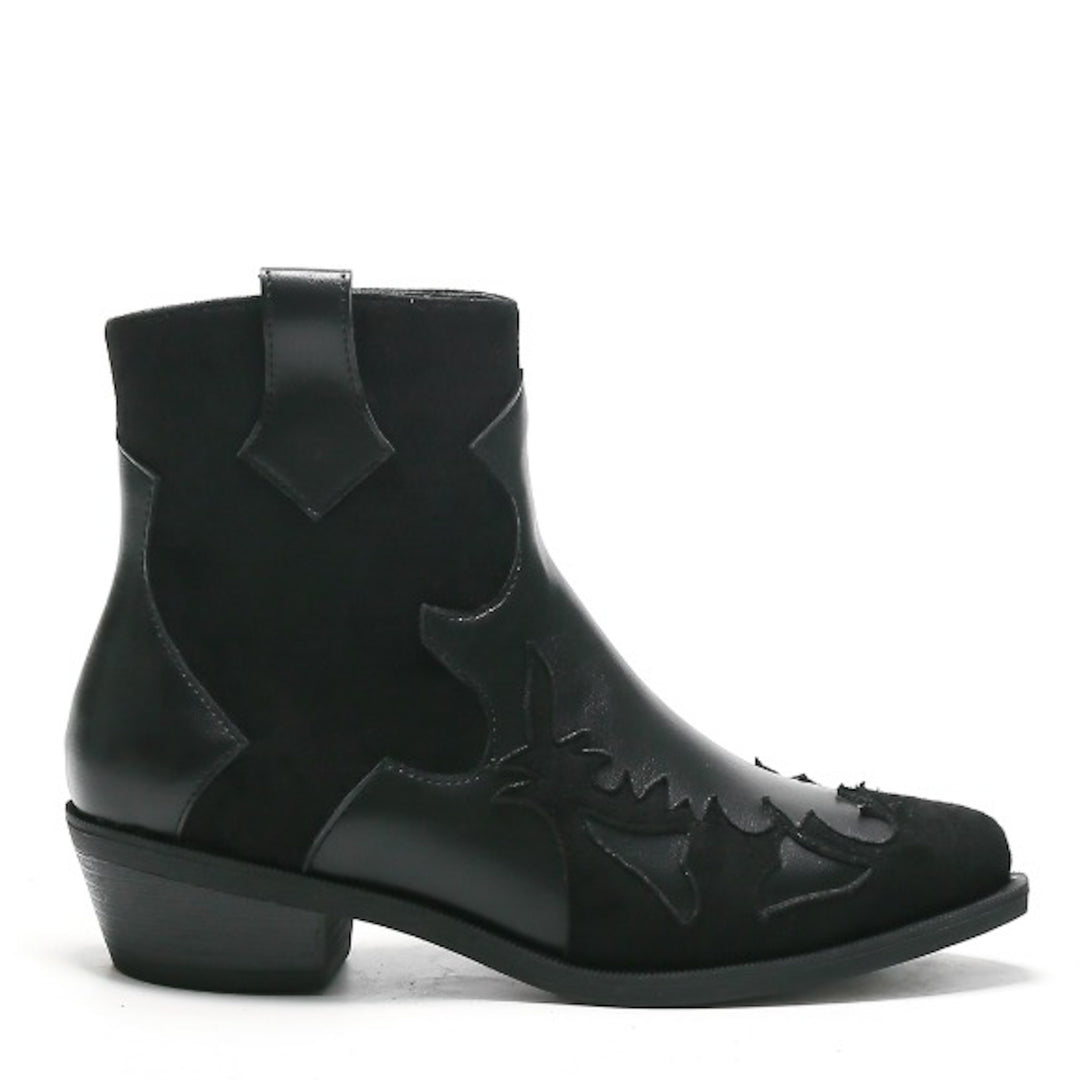 Smile Favorites Korte Cowboylaarzen Zwart Flame