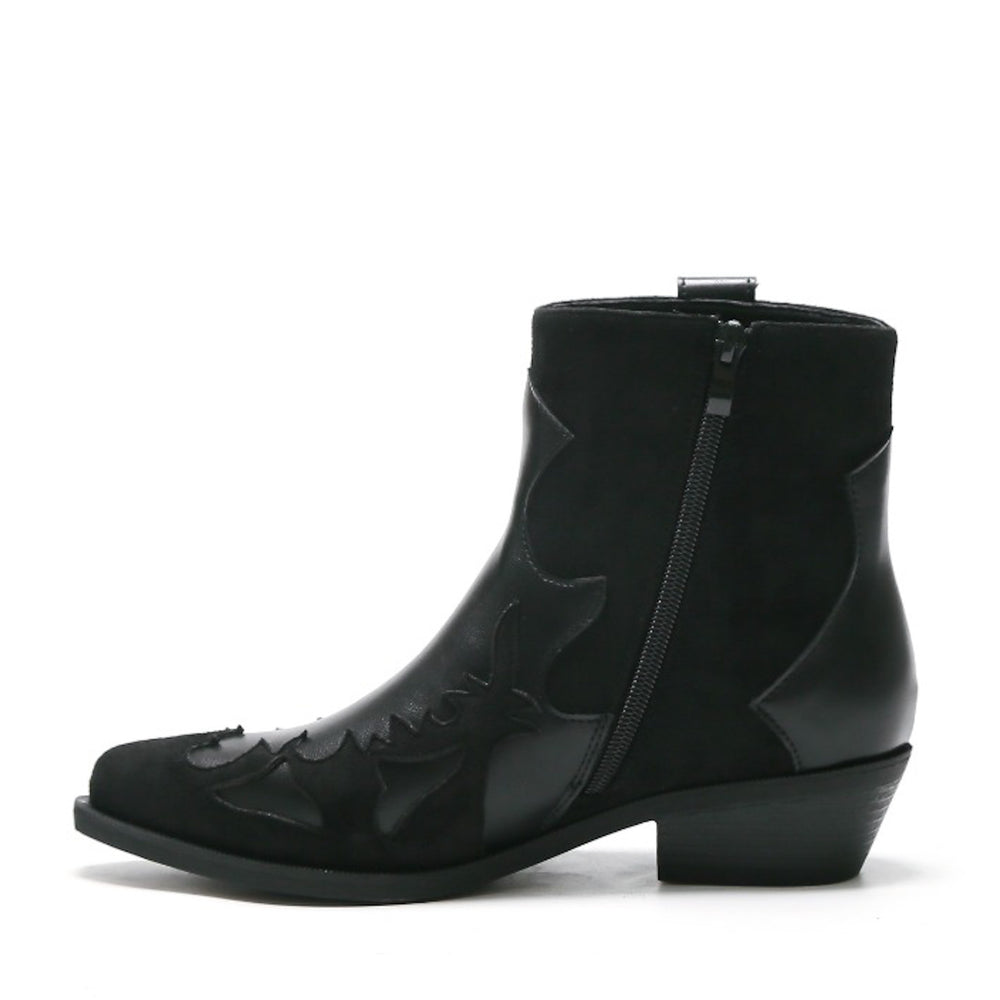 Smile Favorites Korte Cowboylaarzen Zwart Flame