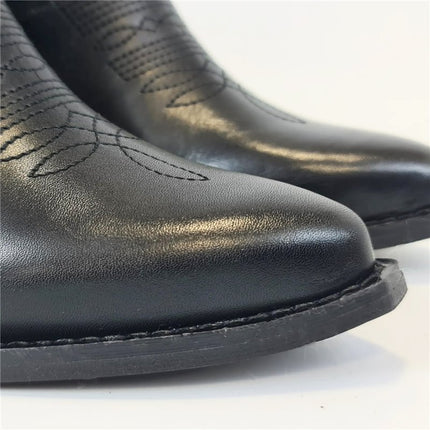 Smile Favorites Korte Cowboylaarzen Zwart Leer