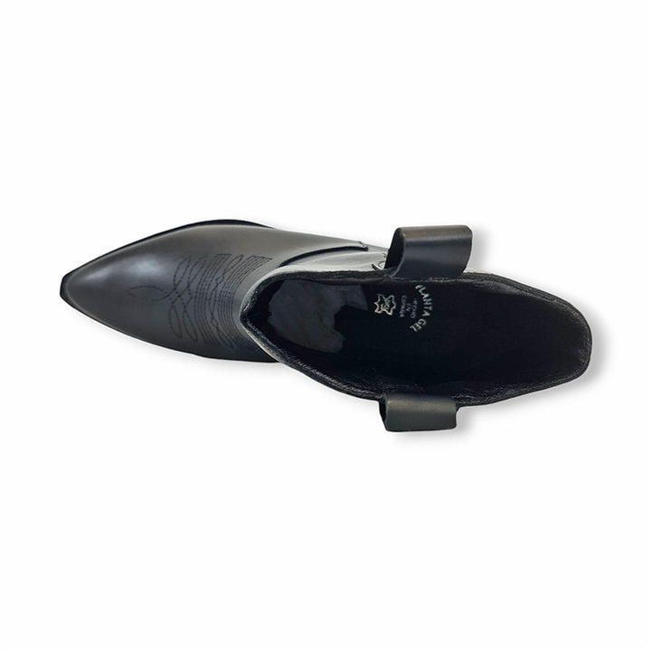 Smile Favorites Korte Cowboylaarzen Zwart Leer