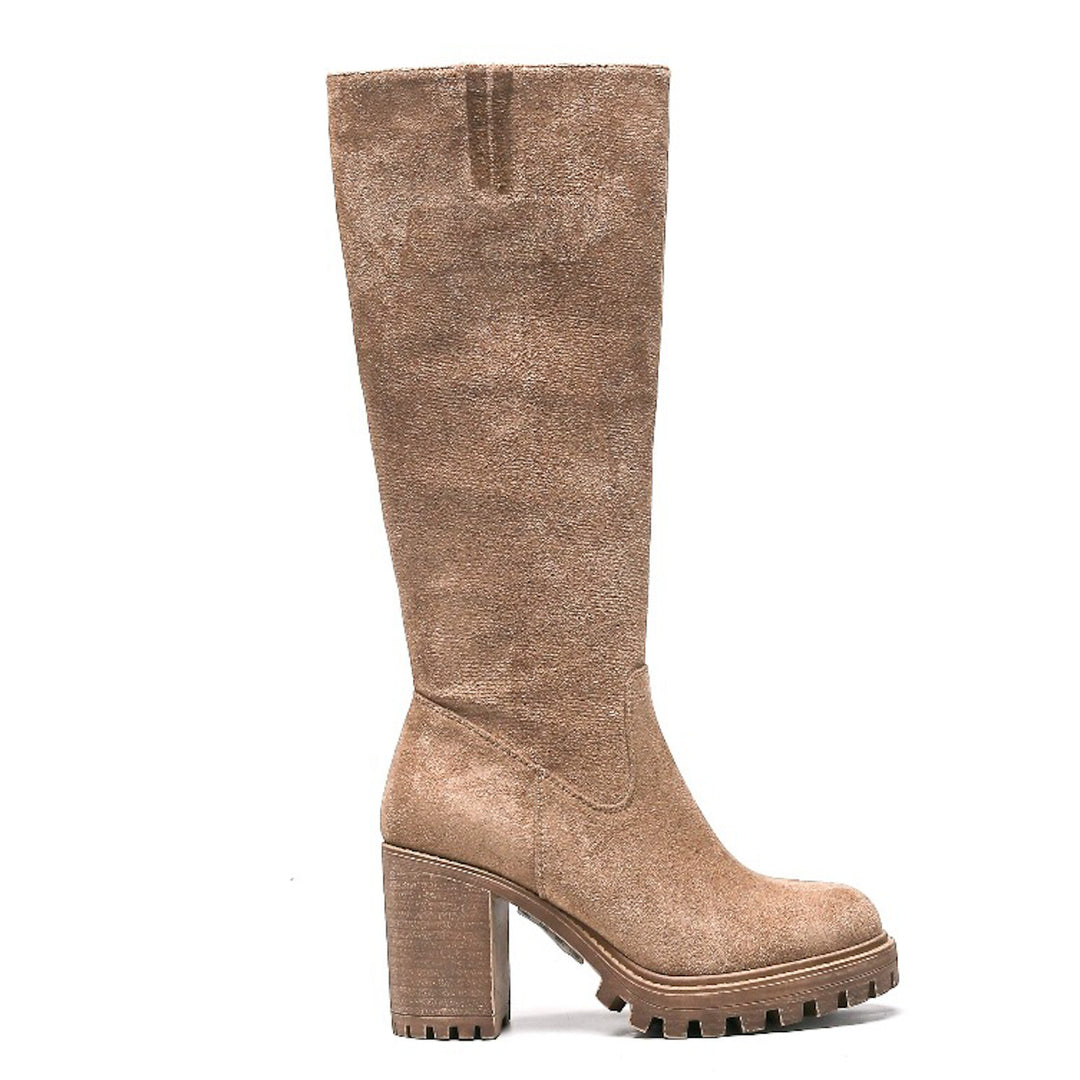 Smile Favorites Laarzen Khaki Blokhak Hoog