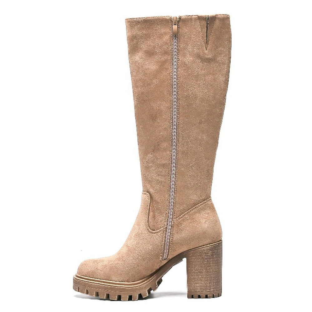 Smile Favorites Laarzen Khaki Blokhak Hoog