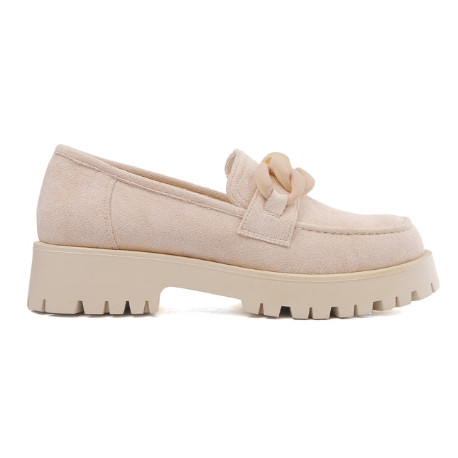 Smile Favorites Loafers Beige suède Chain