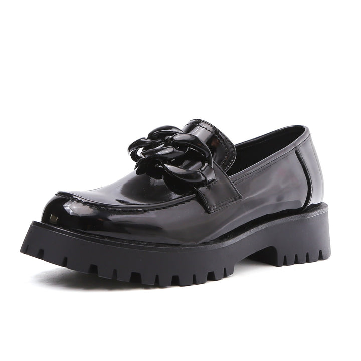 Smile Favorites Loafers Zwart lak Chain