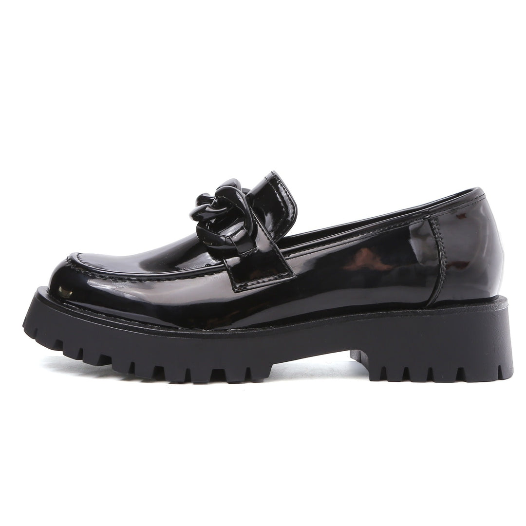Smile Favorites Loafers Zwart lak Chain