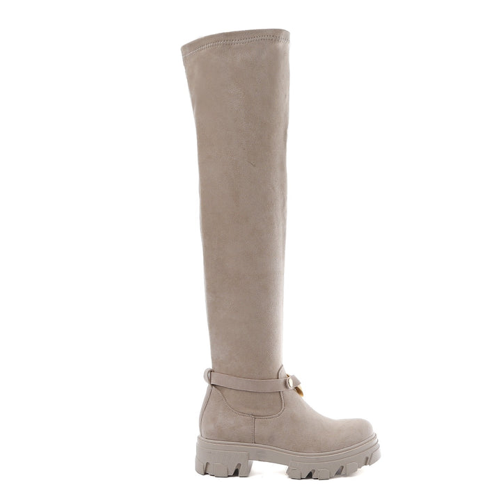 Smile Favorites Overknee boots Beige Suéde