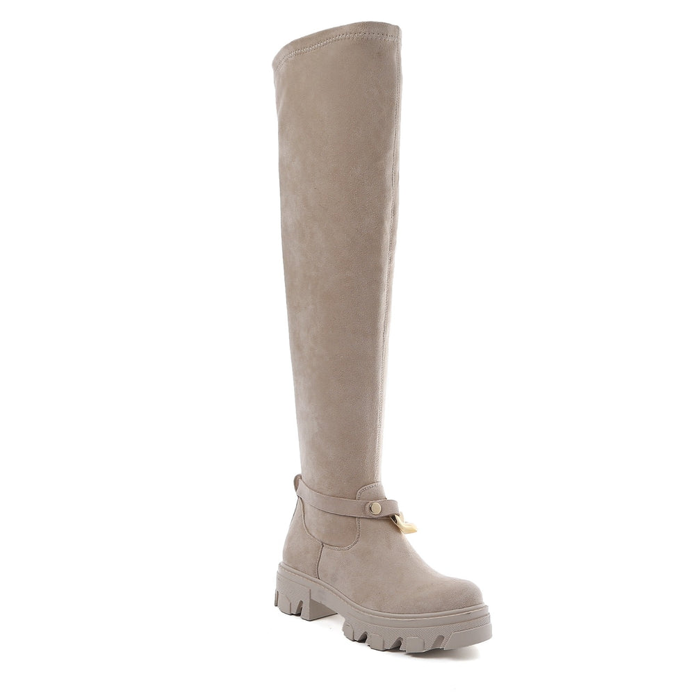 Smile Favorites Overknee boots Beige Suéde