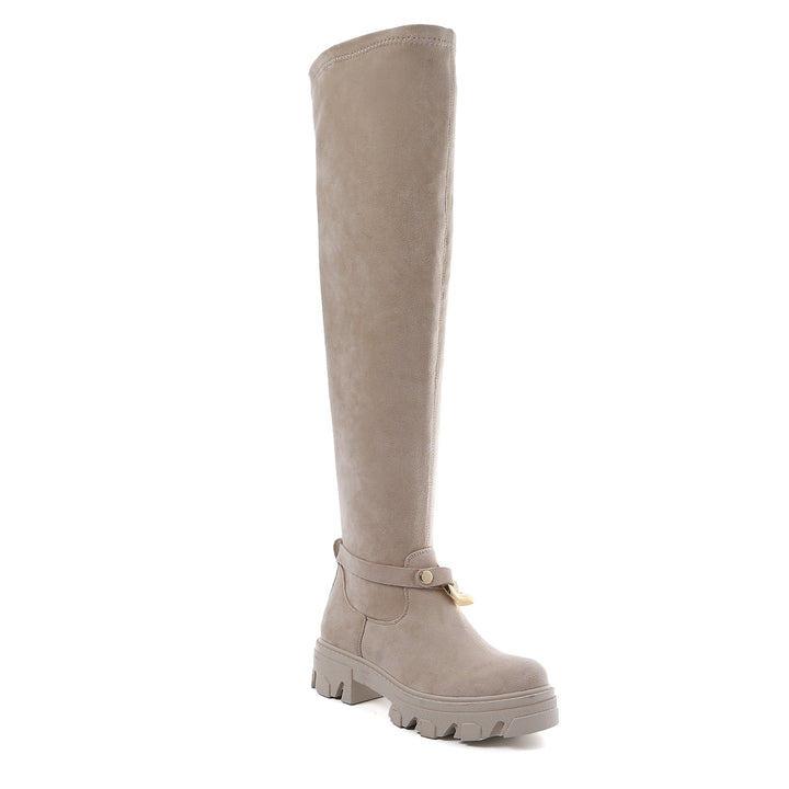 Smile Favorites Overknee boots Beige Suéde