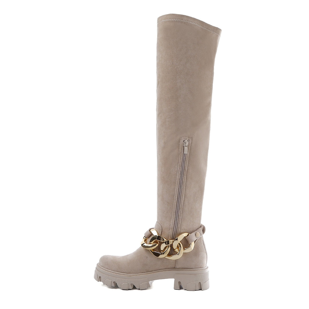Smile Favorites Overknee boots Beige Suéde