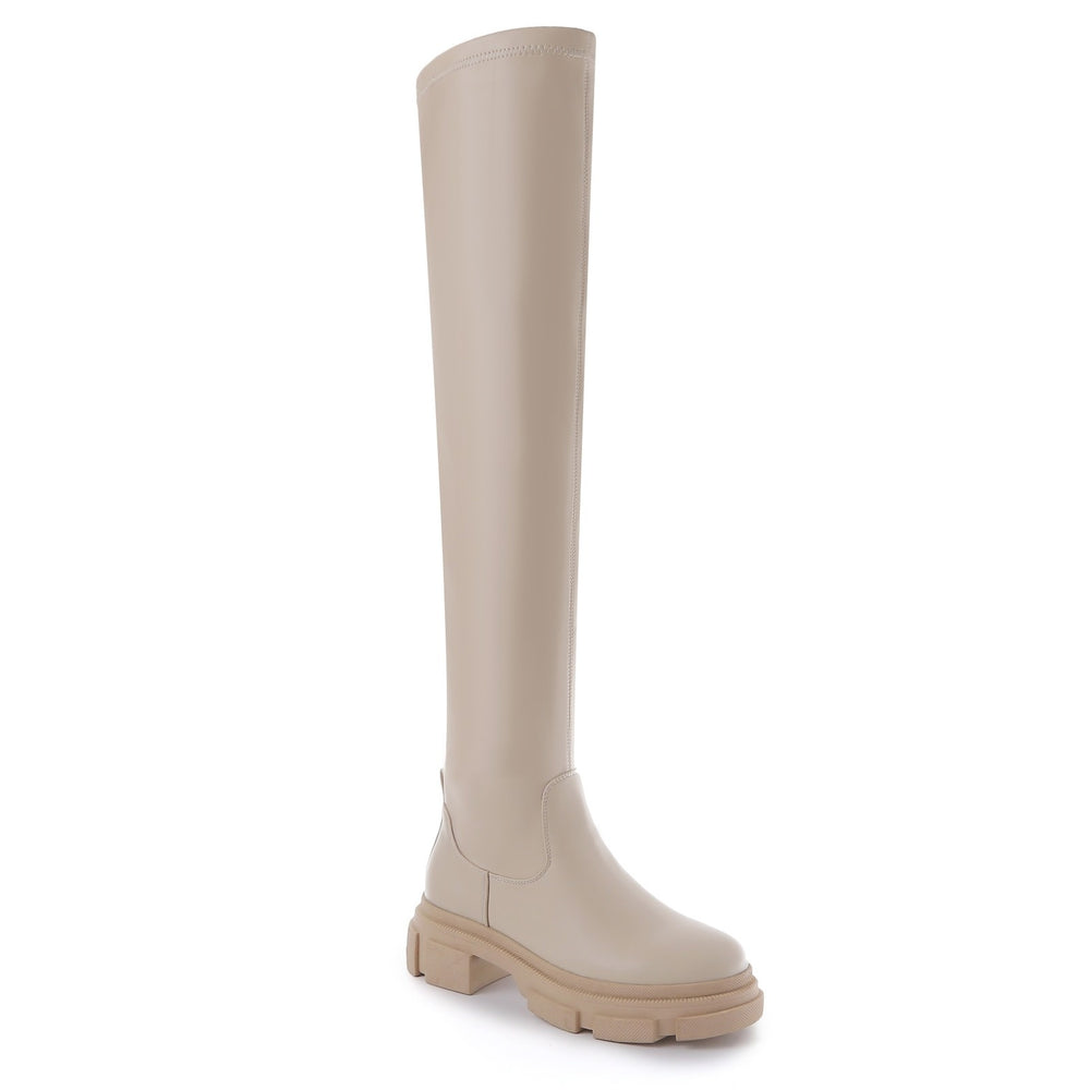Smile Favorites Overknee boots plateau Beige