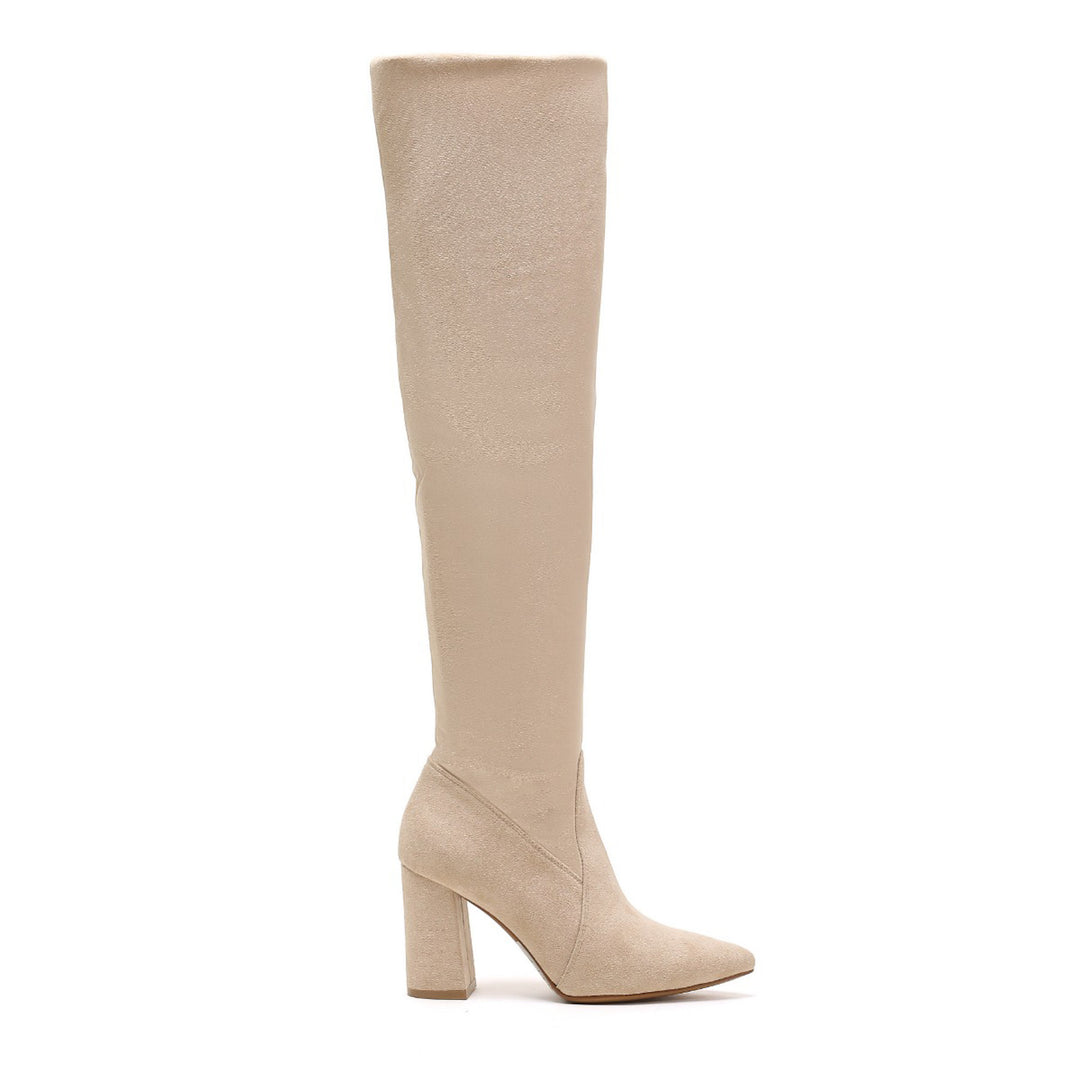 Smile Favorites Overknee Laarzen Beige Suedine