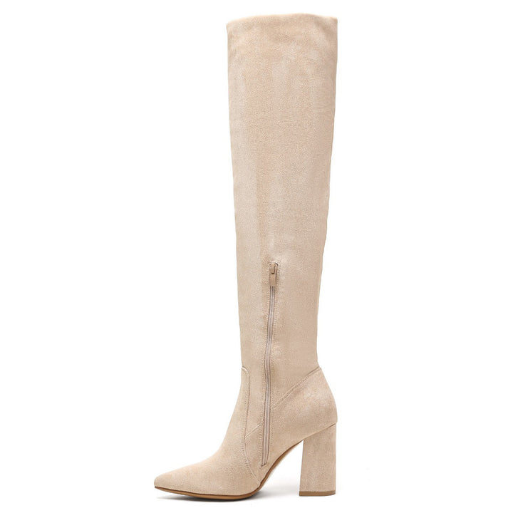 Smile Favorites Overknee Laarzen Beige Suedine