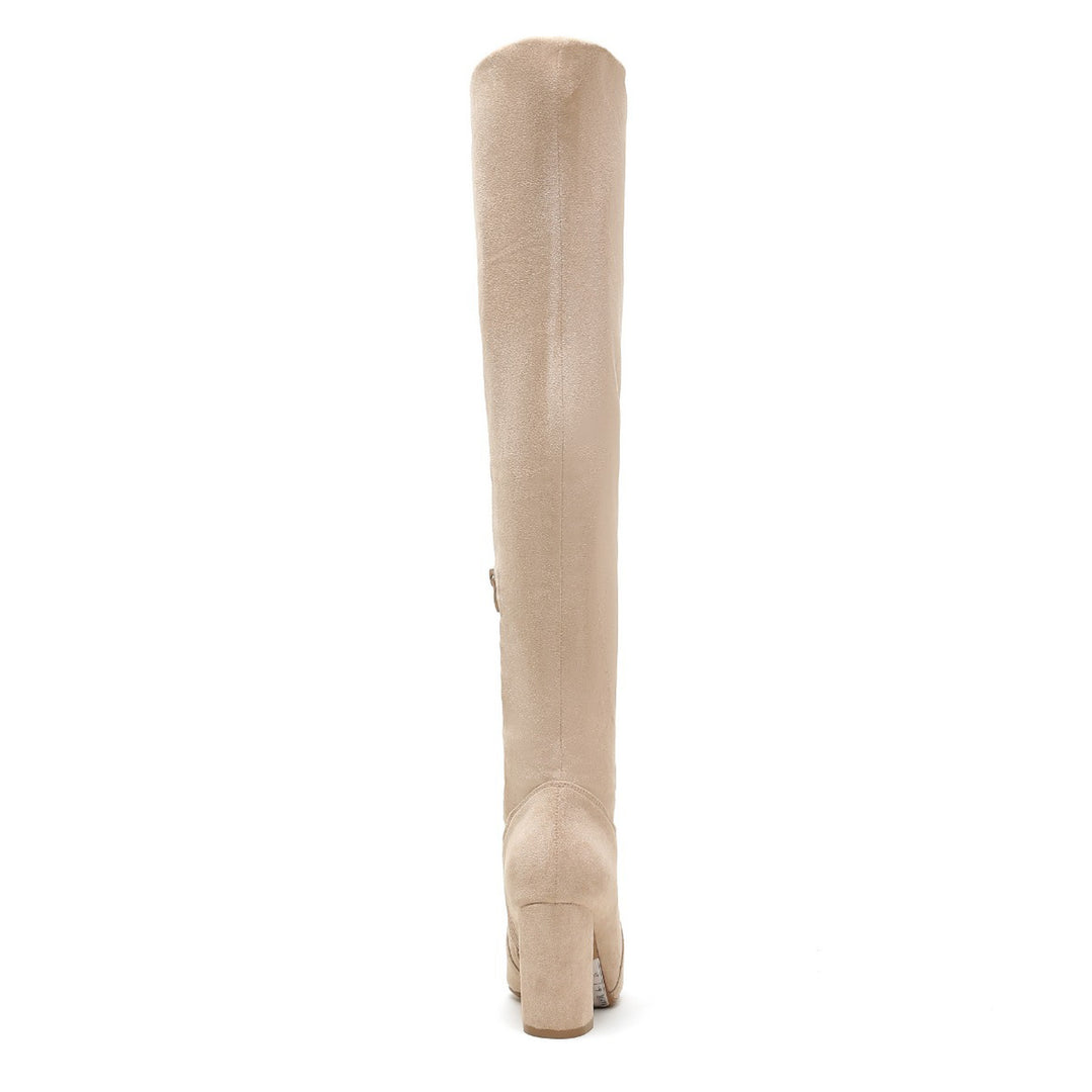 Smile Favorites Overknee Laarzen Beige Suedine
