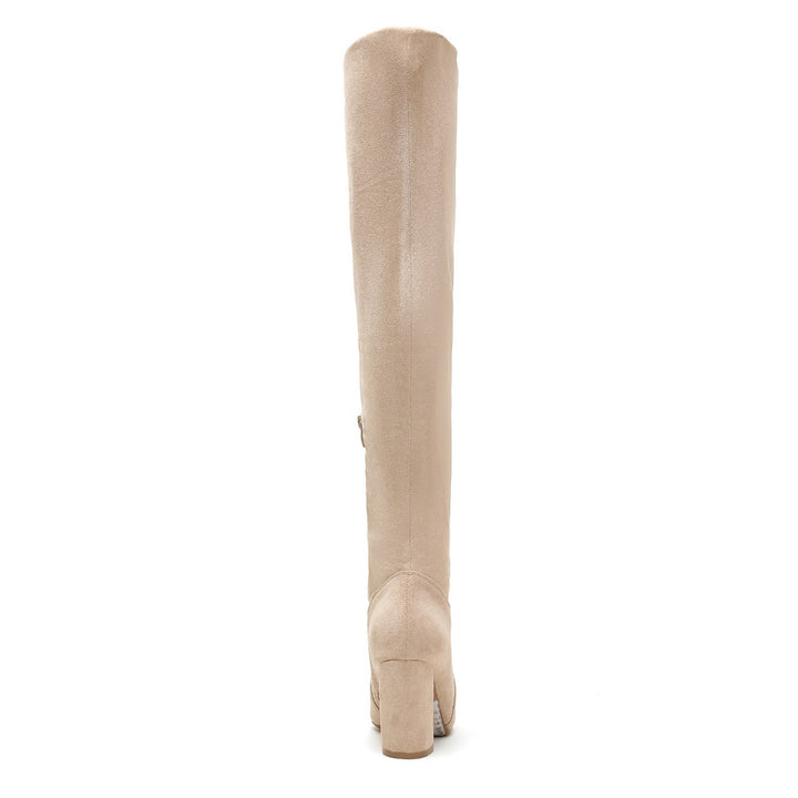 Smile Favorites Overknee Laarzen Beige Suedine