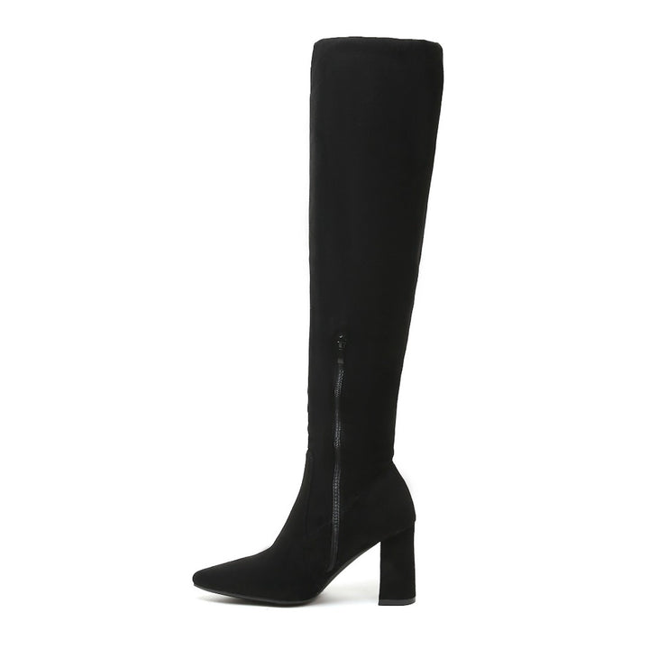 Smile Favorites Overknee Laarzen Zwart Suedine
