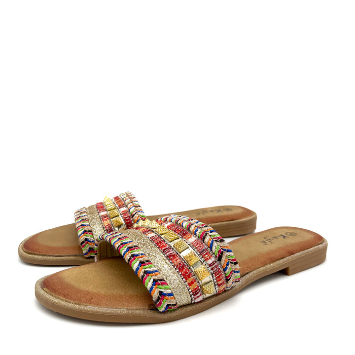 Smile Favorites Slippers Goud Studs Multicolor