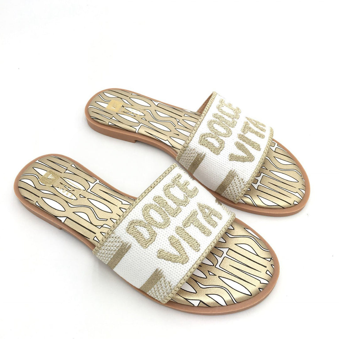 Smile Favorites Slippers Goud Wit Dolce Vita